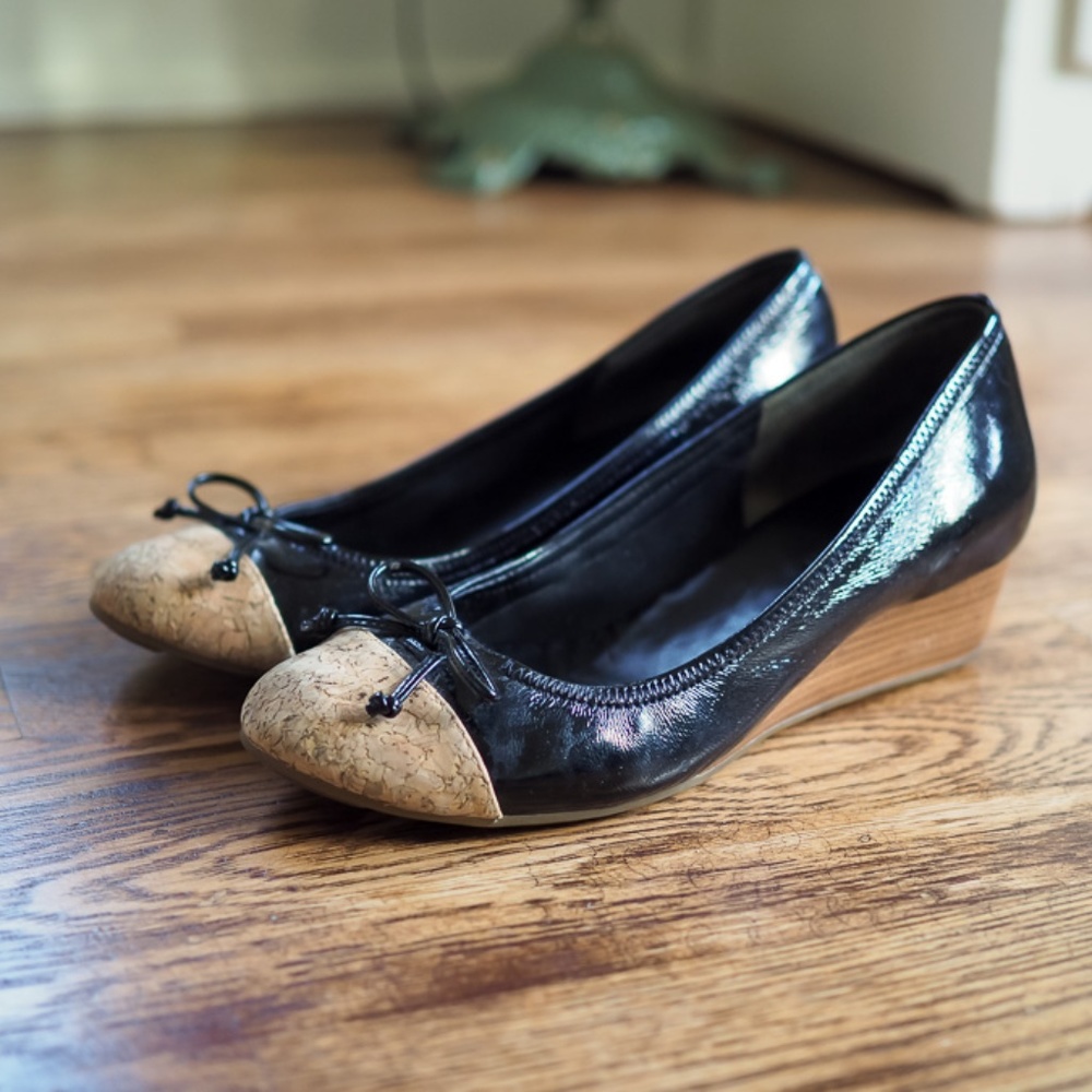 COLE HAAN Tali Wedge Pump Shoes Heels Leather 7 B